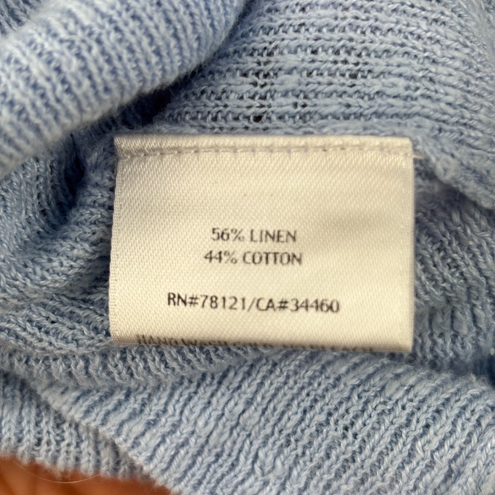 Eileen Fisher Linen Longline Button Front Women’s Cardigan Size Large Light Blue - Picture 8 of 10